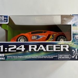 1:24 MHZ Orange Racer Remote Control Toy Car Ages 10+